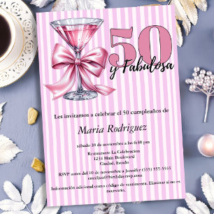 Convites 50 e Fabulosa Pink Martini Aniversário de 50 anos