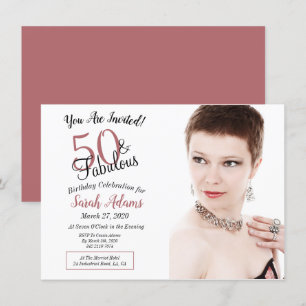 Convites 50 e fabulosa Rosa Dourada 50ª Foto de Festa de an