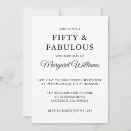 Convites 50 e fabulosas Bolinhas - Trendência Branca Negra