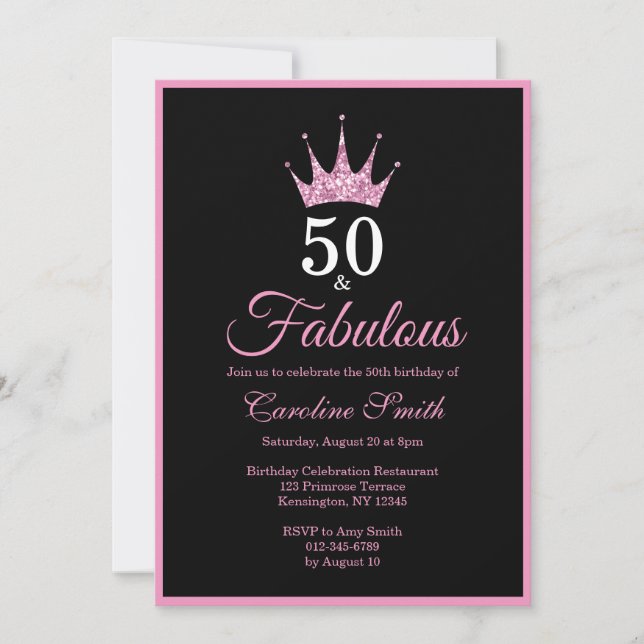 Convites 50 e Fabuloso 50º Aniversário (Frente)