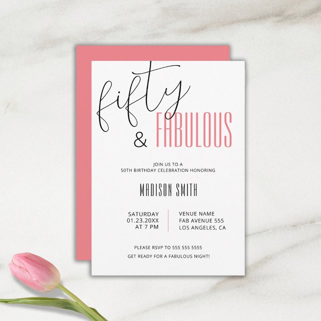 Convites 50 e Fabuloso 50º aniversário (Criador carregado)