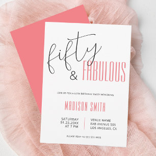 Convites 50 e Fabuloso 50º aniversário