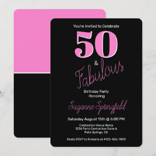 Convites 50 e Fabuloso 50. º Aniversário do Preto Rosa