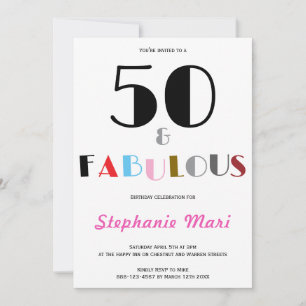 Convites 50 e Fabuloso Aniversário de 50 anos com Art Deco