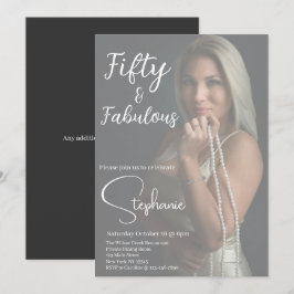 Convites 50 e Fabuloso | Aniversário de 50 anos Festa Branc