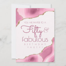 50 e Fabuloso Aniversário de 50 anos Rosa 