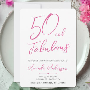 Convites 50 e Fabuloso Aniversário de Cinquenta Anos