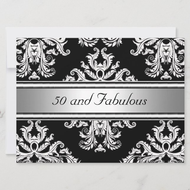 Convites 50 e Fabuloso Aniversário de Damask (Frente)