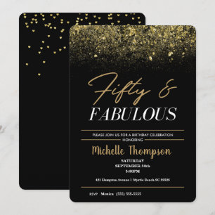 Convites 50 e fabuloso aniversário de relíquia para