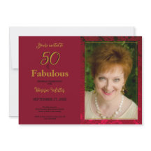 50 E Fabuloso Aniversário Dourado Vermelho