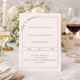 Convites 50 e fabuloso aniversário marfim