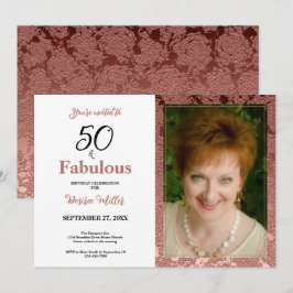 Convites 50 E Fabuloso Aniversário Rosa