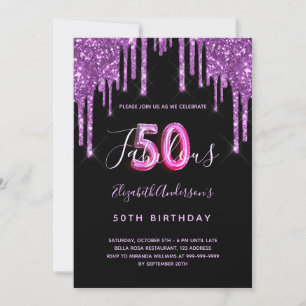Convites 50 e Fabuloso brilho violeta preto