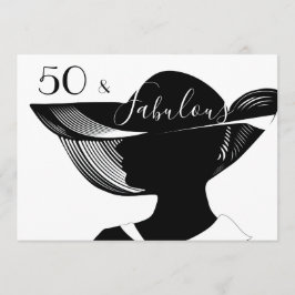 Convites 50 e fabuloso | Design de arte elegante B&W