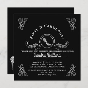 Convites 50 e Fabuloso Diamond High Heels Aniversário
