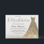 Convites 50 e fabuloso e Dourado palhaço, 50º aniversário<br><div class="desc">Cinquenta e fabuloso Dourado Convite para 50º Aniversário Gown 50º Também disponível como um download digital Variações para o convite e itens correspondentes em nossa loja</div>