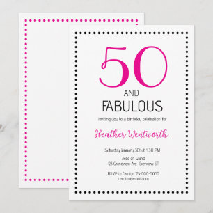Convites 50 e Fabuloso Encantador Aniversário de 50 anos