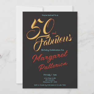 Convites 50 e Fabuloso   Festa de Aniversário de 50 anos