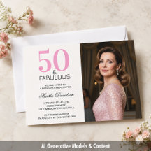50 e Fabuloso Rosa Aniversário de 50 anos
