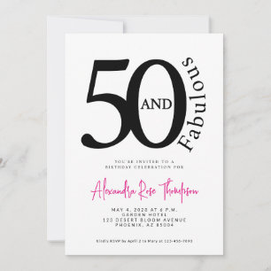 Convites 50 e Fabuloso Script Aniversário de 50 anos Festa