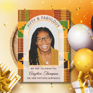 Convites 50 E FANTÁSTICO Aniversário FOTO CELEBRAÇÃO Kente