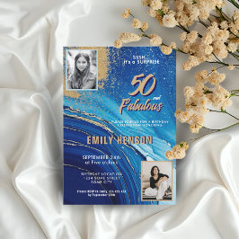 Convites 50 e Maravilhoso Brilho de Mármore 2 Aniversário d