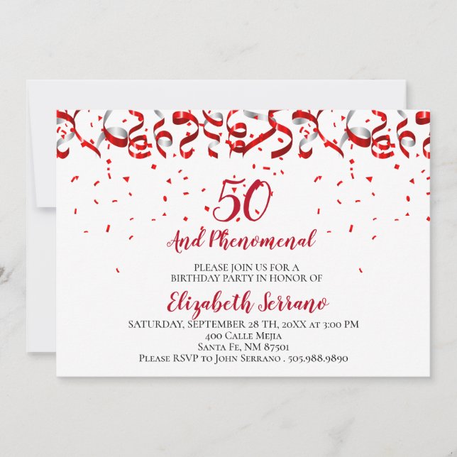 Convites 50 E Phenomenal Aniversário (Frente)