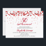 Convites 50 E Phenomenal Aniversário<br><div class="desc">50 e fenomenal fita vermelha e confetti em branco com uma fonte de script de tendência para a sua 50ª festa de aniversário. Estilo festivo e moderno. Personalize com suas informações. Personalizar para qualquer idade. 30,  40,  60,  70,  80 e mais. Consulte o cheio em: https://www.zazzle.com/collections/red_ribbon_streamers_confetti_birthday_invites-119242399560098624</div>