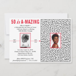 Convites 50 é um Design de Maze moderno divertido, foto per