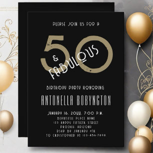 Convites 50 fabulosa celebração de aniversário de ouro bran