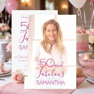 Convites 50 & Fabuloso Aniversário de 50 anos Mínimo Foto
