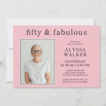 50 Fabuloso Aniversário de 50 anos Rosa Bege Minim