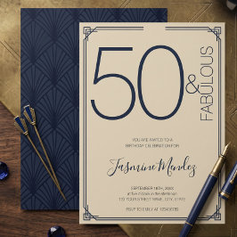 Convites 50 & Fabuloso Art Deco Elegante Geométrico Anivers
