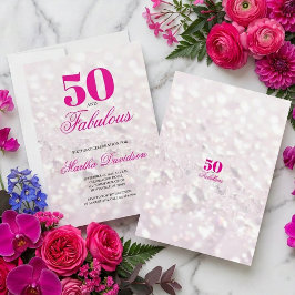 Convites 50 & Fabuloso Celebração de Glamour de Cristal