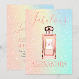 Convites 50 Fabuloso Monograma de Perfume Chic Francês Glit