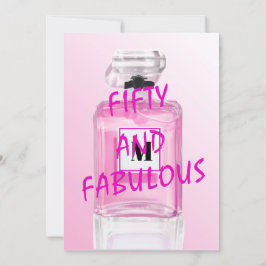 Convites 50 Fabuloso Monograma de Perfume Rosa Quadrado Fra