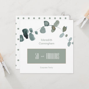 Convites 50 & Fabuloso Sage Cumpleanos Simples Quadrado