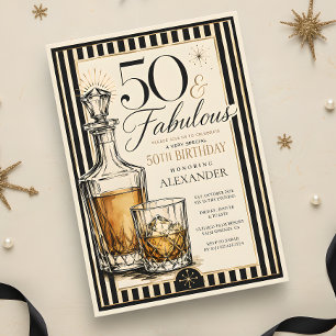 Convites 50 & Fabuloso Tema Whisky Aniversário de 50 anos