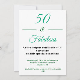Convites 50 & Fabulous 50th Birthday Invitation