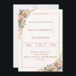 Convites 50 fabulous ivory peach gold florals birthday<br><div class="desc">50 & Fabulous Birthday Invitation – Peach Floral Elegance Celebrate turning 50 in style with this elegant 50 & Fabulous birthday invitation. Featuring soft peach flowers with delicate greenery and flowing golden ribbon details, this design creates a warm and sophisticated look perfect for a memorable milestone celebration. Personalize with your...</div>