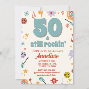 Convites 50 Música Retroativa E Ainda Rockin’ Pensou Aniver