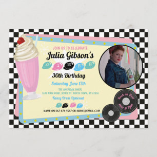 Convites 50 retro da foto do anos 50 do partido do