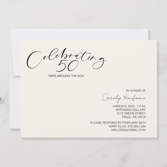 Convites 50 viagens em torno da Festa de aniversário modern (Frente)