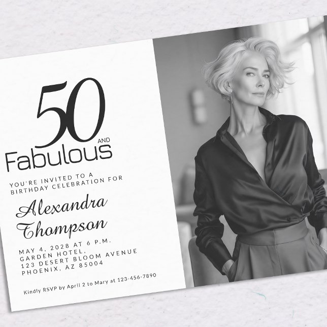 Convites 50and Fabulous 50th Birthday Party Invitation (Criador carregado)