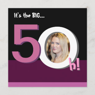 Convites 50th 5Oh grande! Festa de aniversário do modelo da