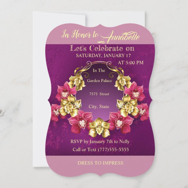 Convites 50th Aniversário abençoado & altamente favorecido (Verso)