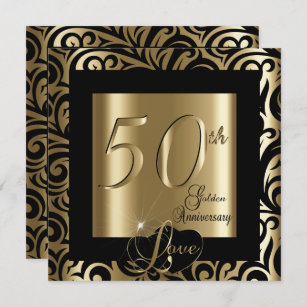 Convites 50th Aniversário de casamento dourado