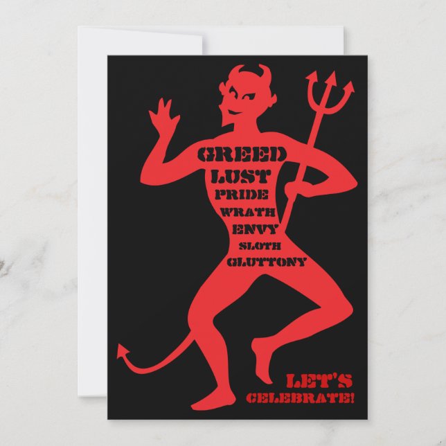 Convites 50th aniversário - inferno de um partido (Frente)