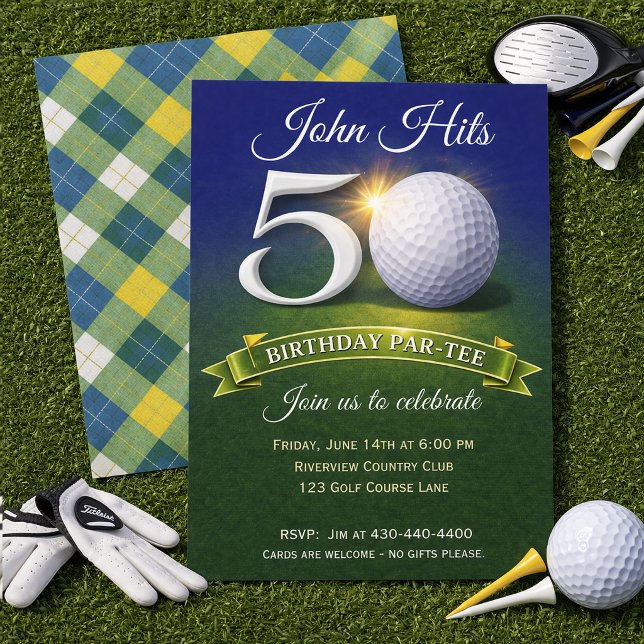 Convites 50th Birthday Golf Theme  (Criador carregado)