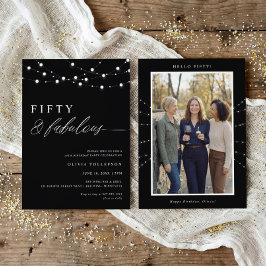 Convites 50th Birthday Party Fifty & Fabulous Modern